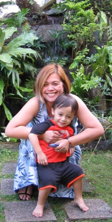 Lorna Dietz with her nephew, Matthew, on December 25, 2004