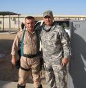 Major Ian Tudlong and an Iraqi Officer