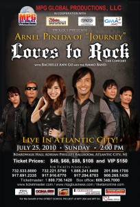 July 25, 2010 - Arnel Pineda and Rachelle Ann Go in Atlantic City